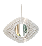 miroir macramé blanc